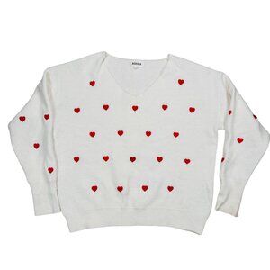 Adora Medium Women Heart Sweater Soft Cozy Comfort Cottage Cabincore